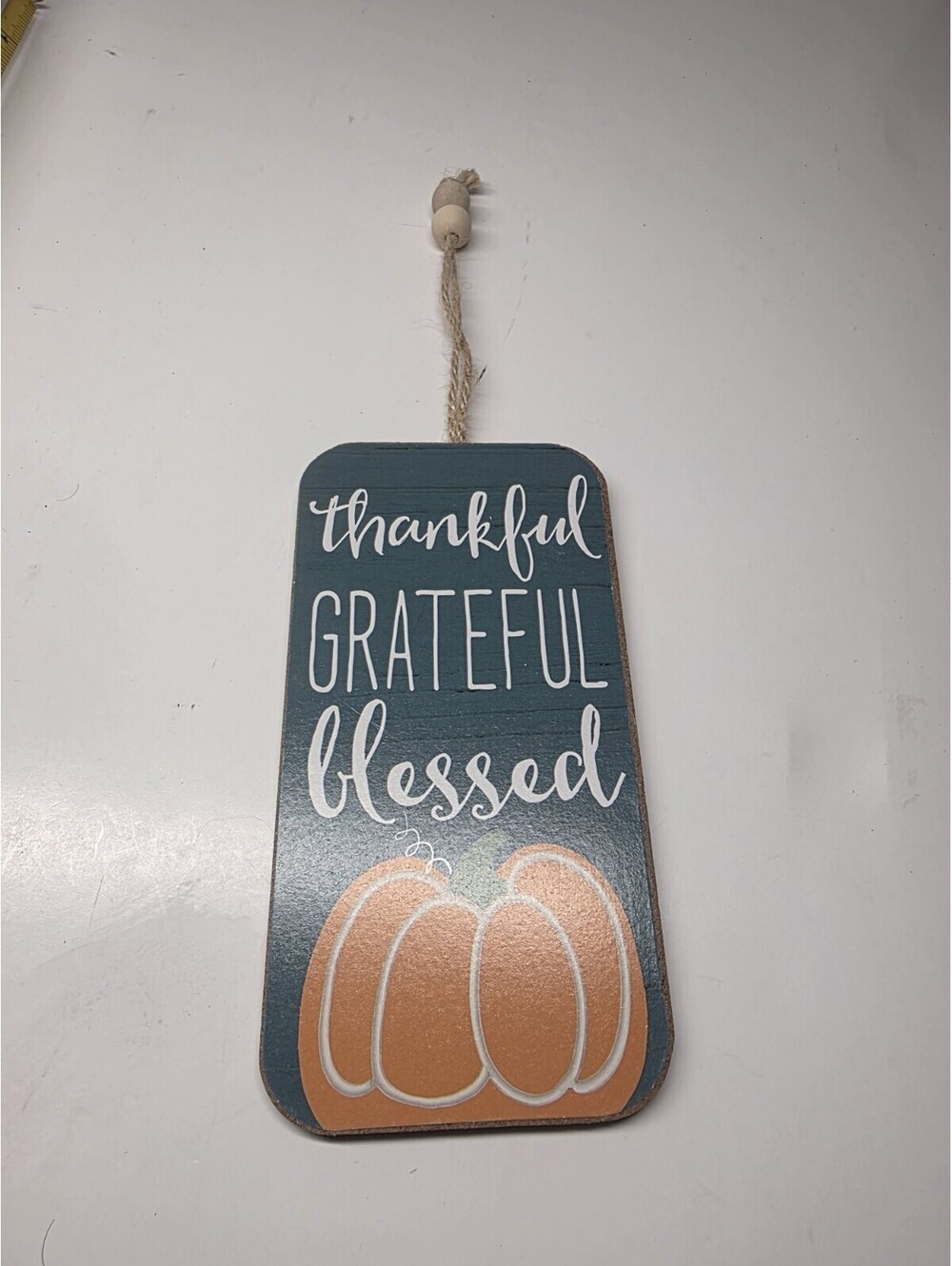 New "Thankful Grateful Blessed" Pumpkin Wood Sign Fall Decor Thanksgiving